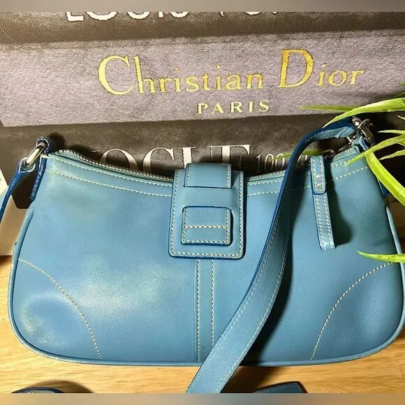 COACH 🩵Rare & HTF Vintage Hampton Demi Crossbody Bag Glacier Blue 🩵👜 - Picture 4 of 12